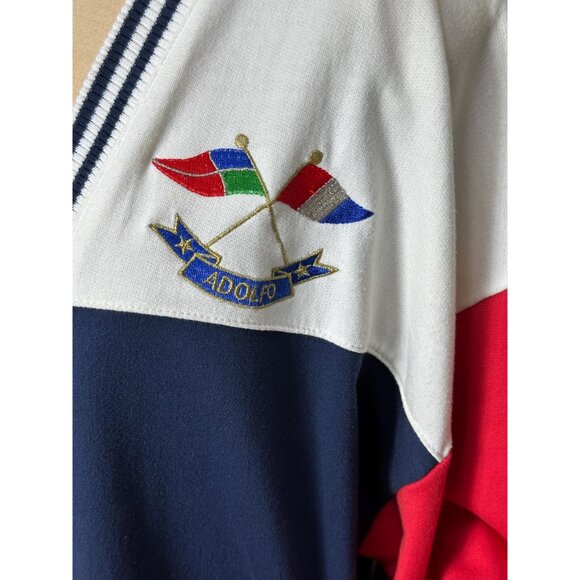 1980s Adolfo color blocked cardigan jacket Size L - Picture 5 of 5